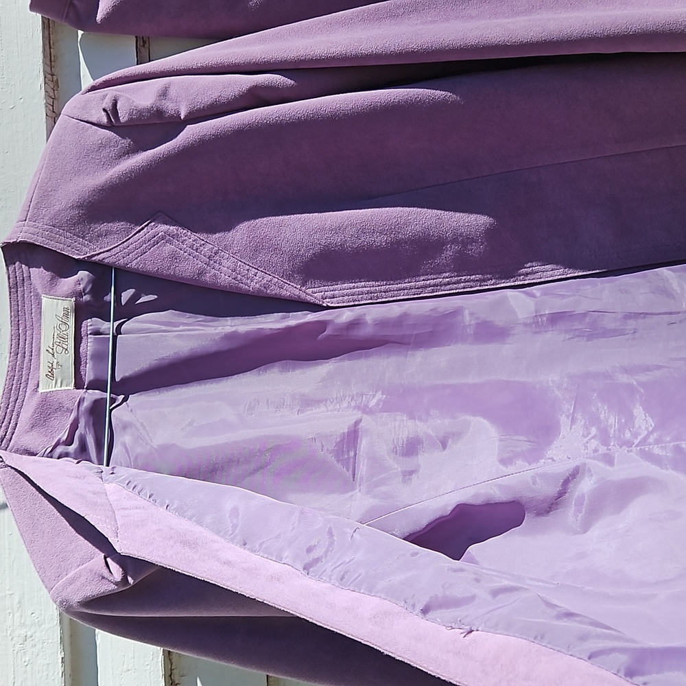 Vintage 1940s Adolph Schumann For Lilli Ann Suede Suit 2 pc Set - Picture 5 of 8